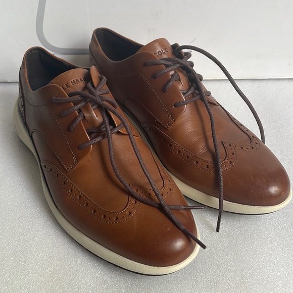 Cole Haan Shoes Cole Haan Grand Troy Wing Ox Oxford Mens British Tan Ivory Leather Shoe Sz